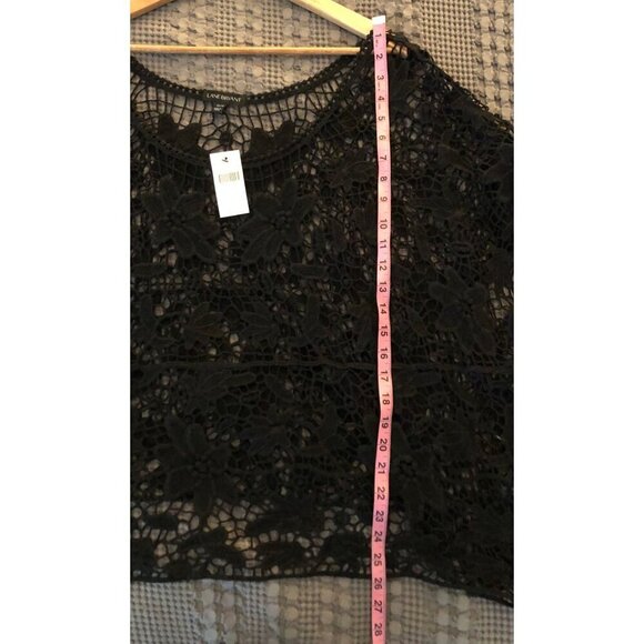 NWT Women's LANE BRYANT Crochet Blouse Black Size 22/24 Flower Pattern - Picture 10 of 10